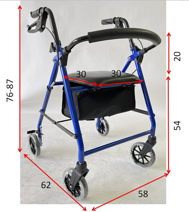 Steel Lightweight Walker Rollator For Elderly Blue