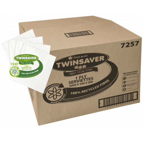Twinsaver 1 Ply Econo Serviettes (3000 units)
