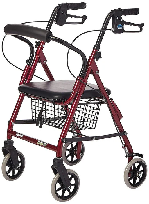 4 wheels Lightweight and Foldable Rollator for Disabled and Elderly with open basket