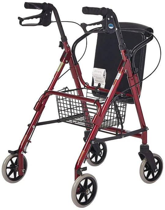 4 wheels Lightweight and Foldable Rollator for Disabled and Elderly with open basket