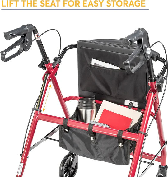 4 wheels Lightweight and Foldable Rollator for Disabled and Elderly