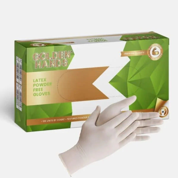 Golden Hands Powder Free Latex Examination Gloves (100 Units)